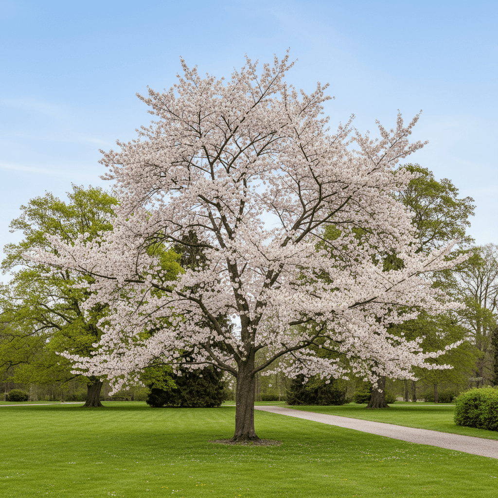 Körsbär 'Kojou-no-mai' – vårblommare för små trädgårdar