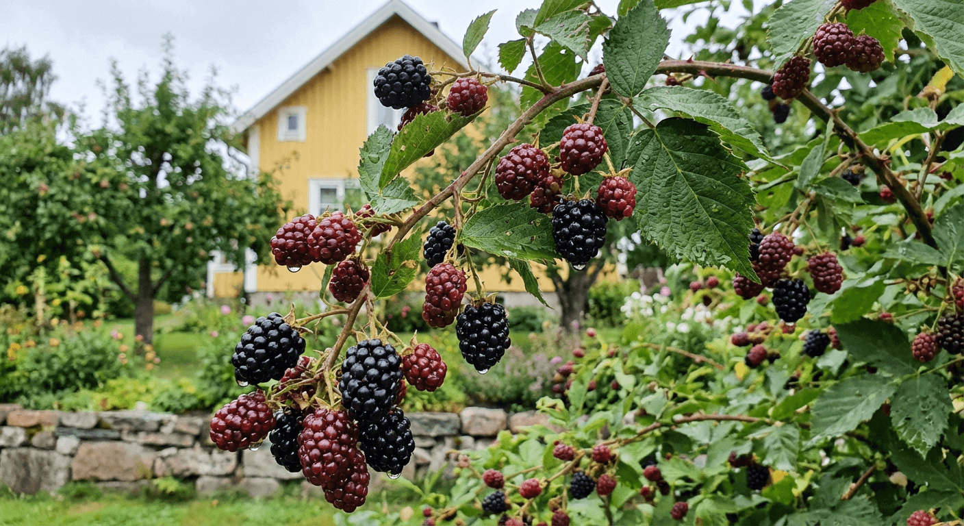 Björnbär 'Loch Ness' – taggfri sort för sensommarskörd