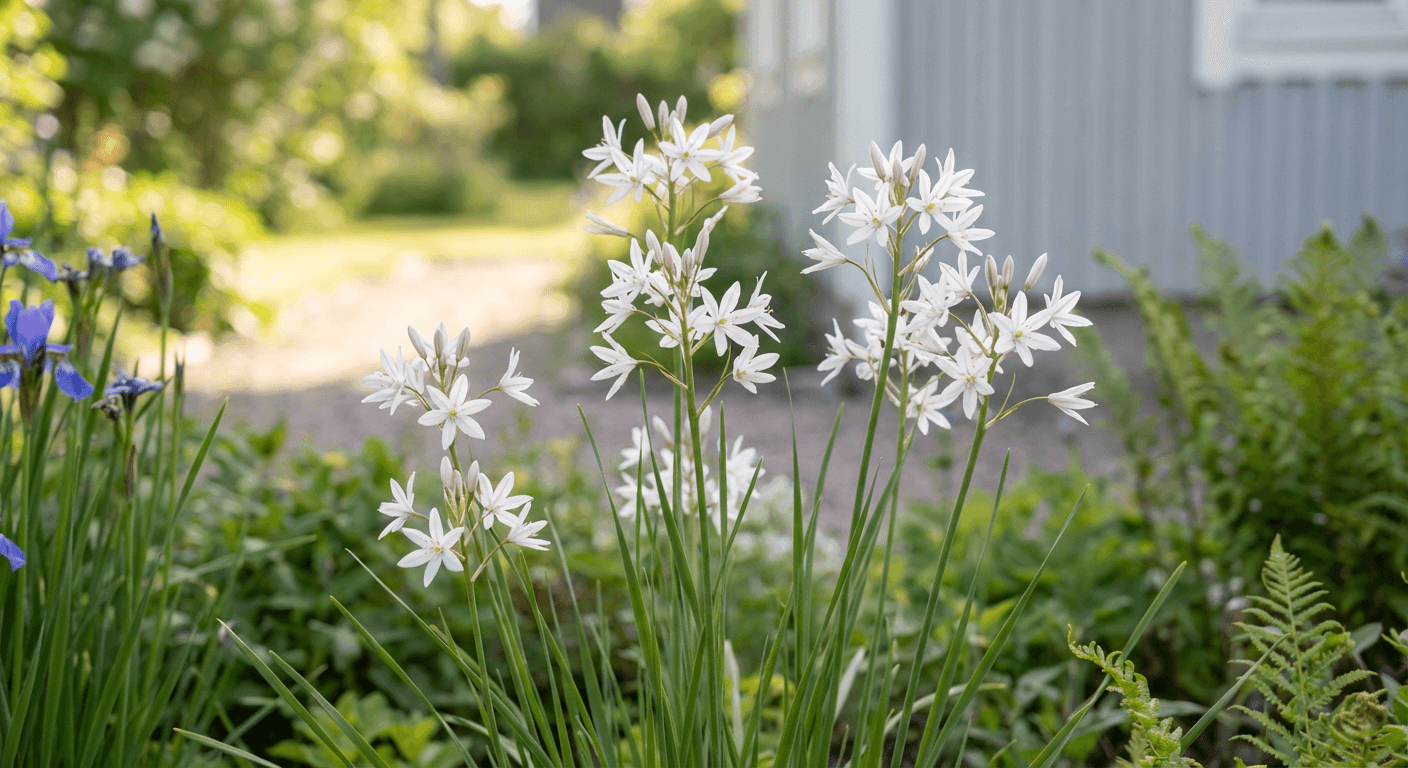 Mexikansk stjärna – vita stjärnblommor i kruka