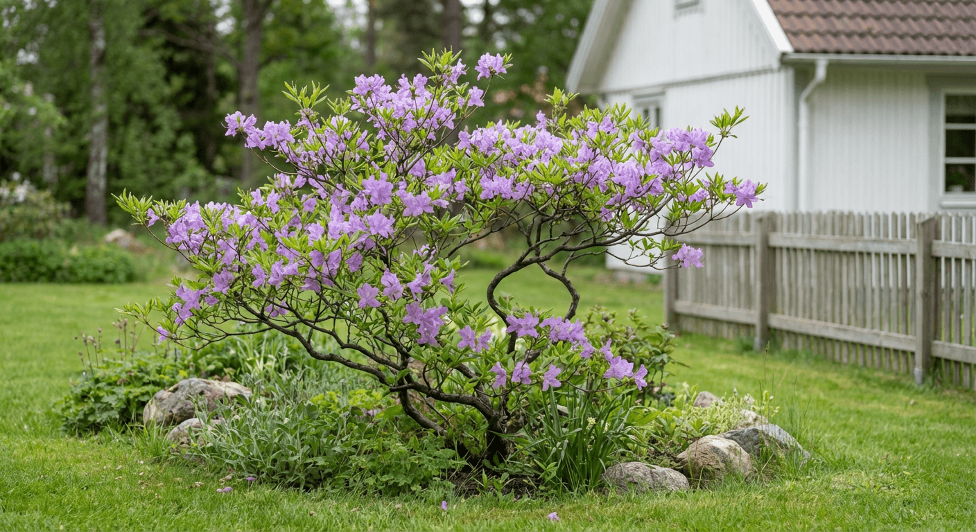 Korearhododendron – lila försommarblommor i halvskugga