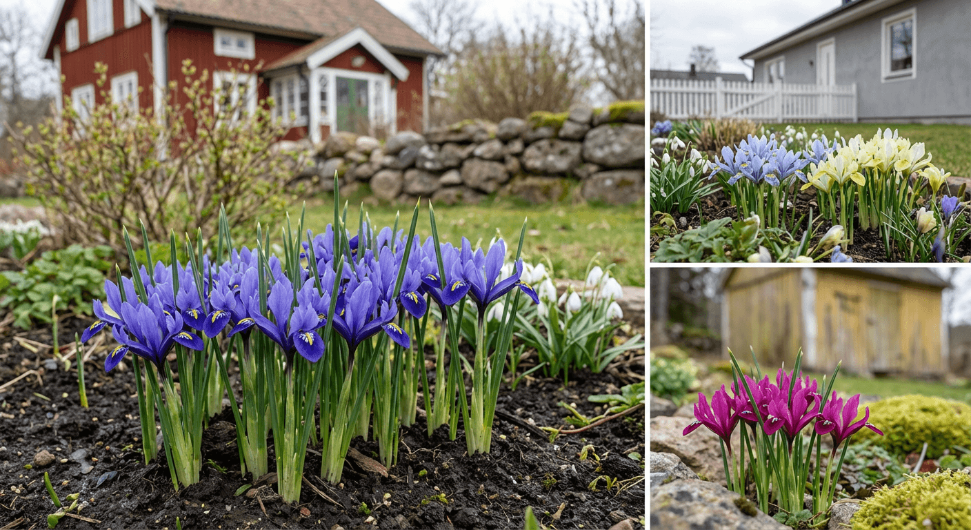 Våriris – blommar i mars med blå och violetta blommor