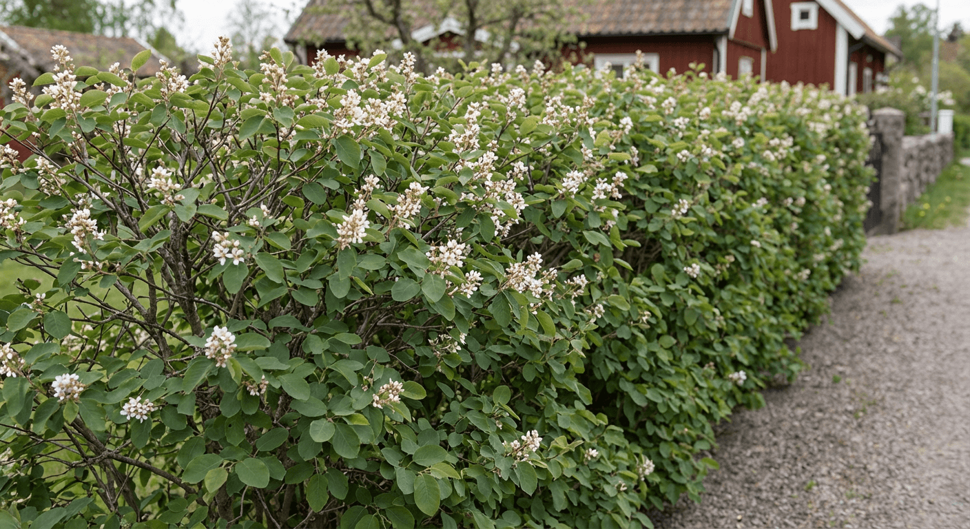 Häggmispel – vårblomst och höstfärg i häcken