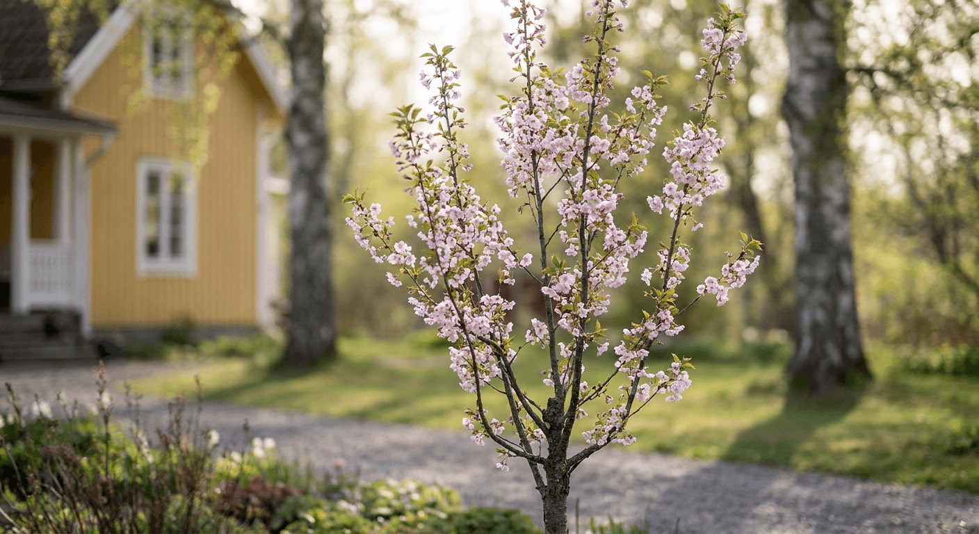 Prydnadskörsbär 'Spire' – pelarformat vårträd
