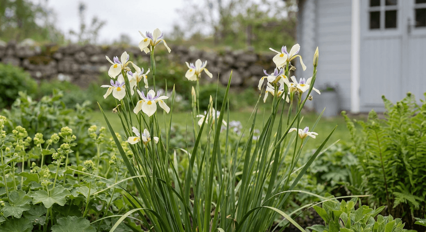 Fjärilsiris – eleganta vita blommor i kruka