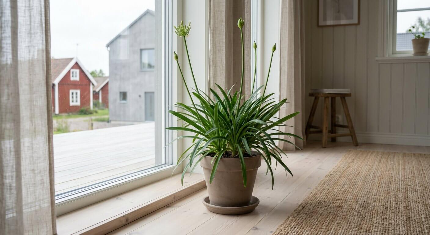 Afrikas blå lilja – krukväxt med sommarblomning