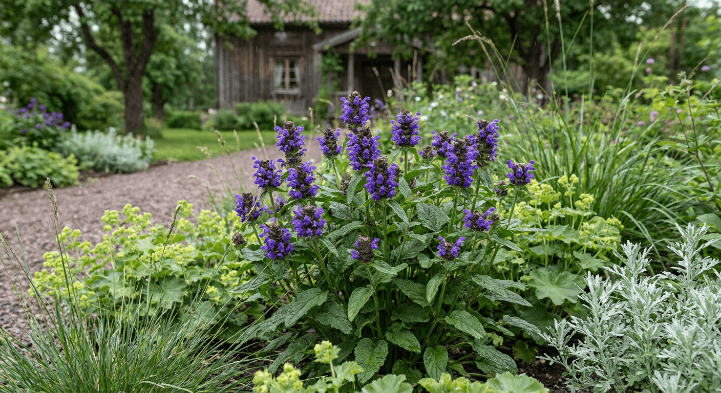 Praktbrunört – purpurblå blomspiror för soliga rabatter