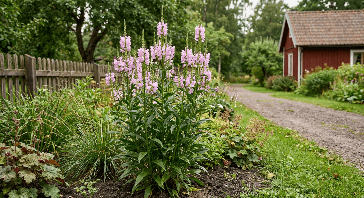 Drakmynta – rosa blomspiraler från juli till september