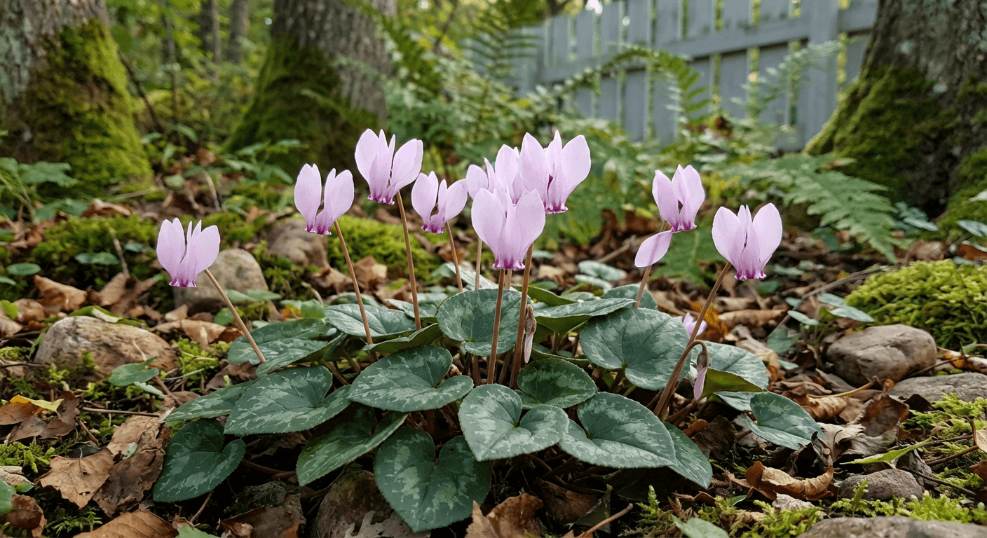 Höstcyklamen – blommar i skuggan under hösten