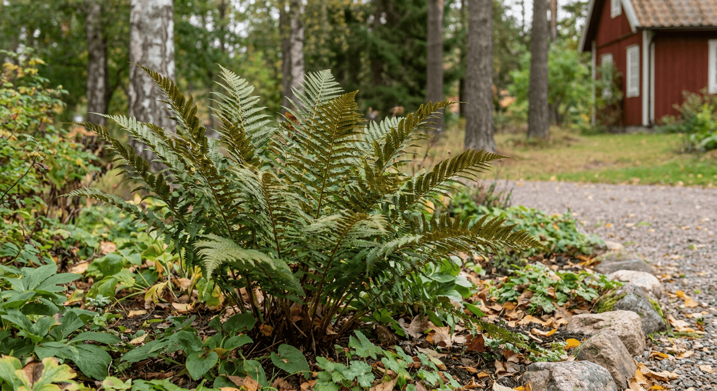 Guldbräken – vintergrön ormbunke för skuggan