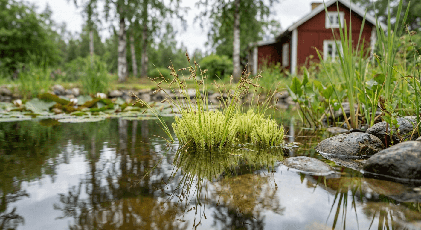 Flaskstarr – vattenväxt för dammar