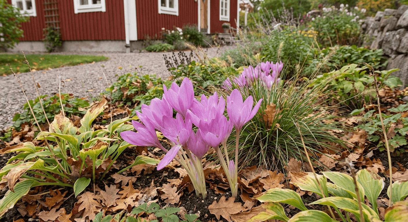 Prakttidlösa – höstblommande lökväxt med lila blommor