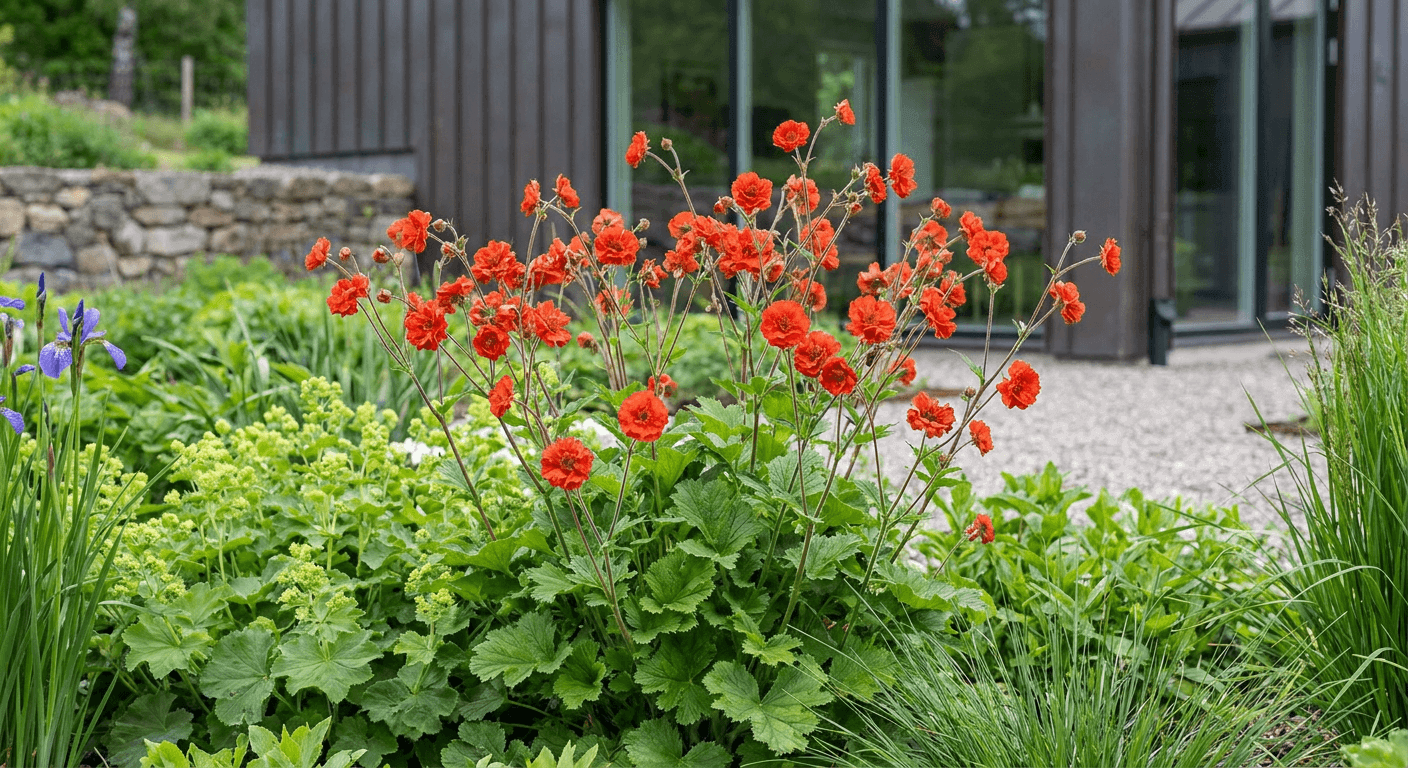 Praktnejlikrot – eldröda blommor för soliga rabatter