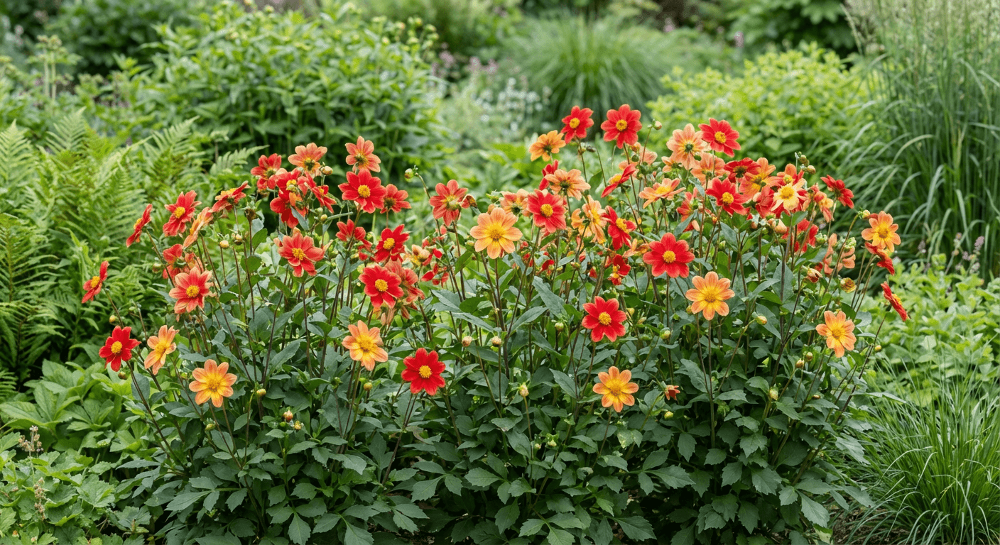 Dahlia 'Mignon' – enkelblomstig knölväxt