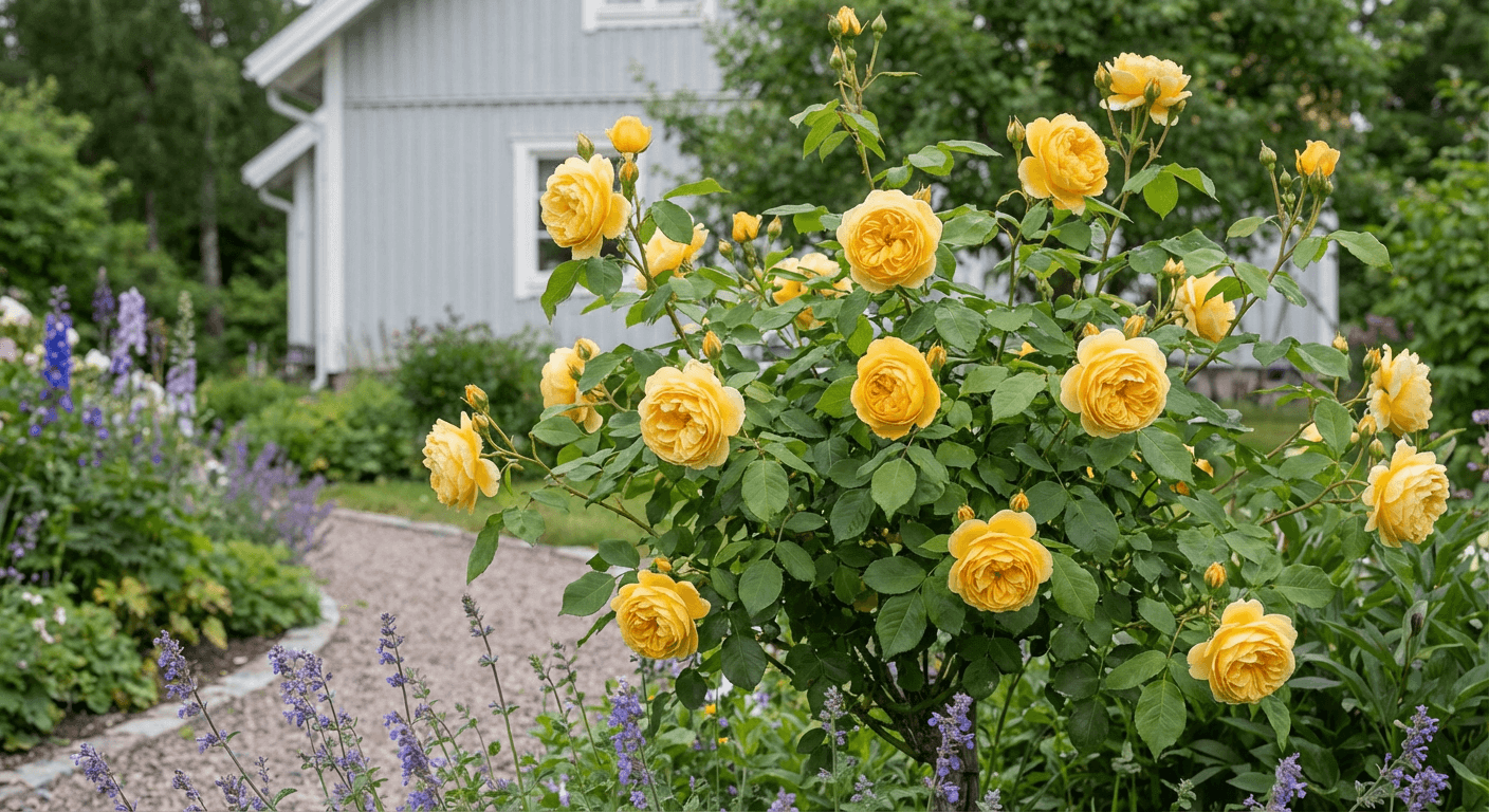 Ros 'Graham Thomas' – guldgul engelsk ros