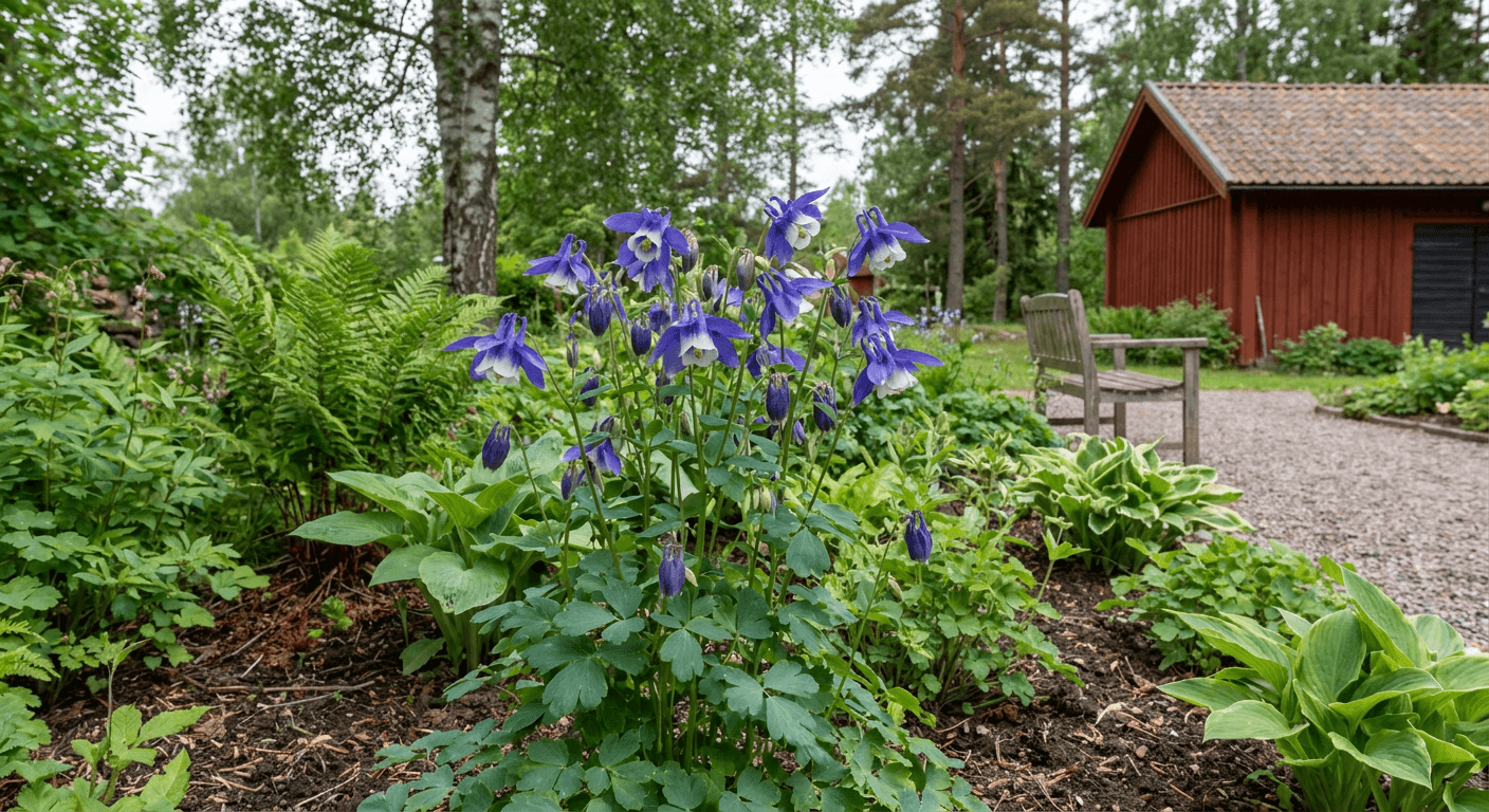 Japansk akleja – kompakt perenn med klockblommor