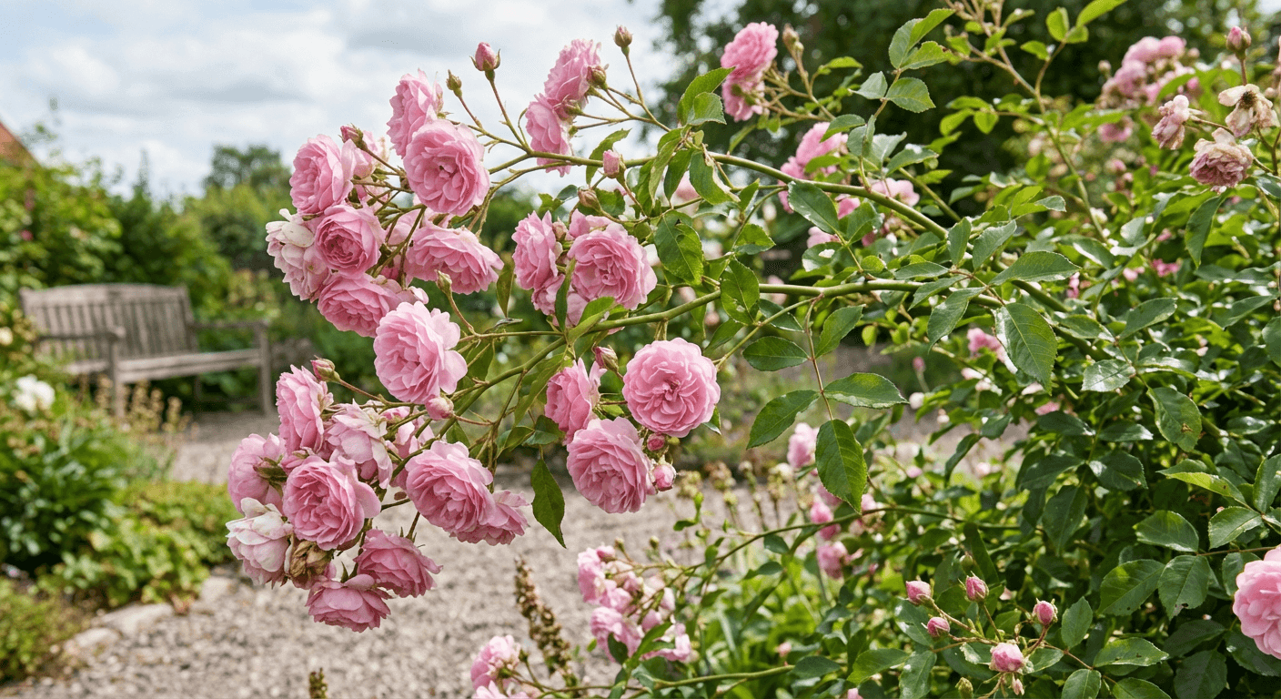 Turbinros 'Bonica 82' – blommar juni till oktober