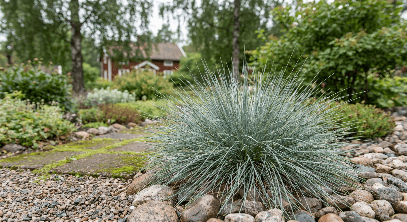 Blåsvingel 'Intense Blue' – stålblått prydnadsgräs
