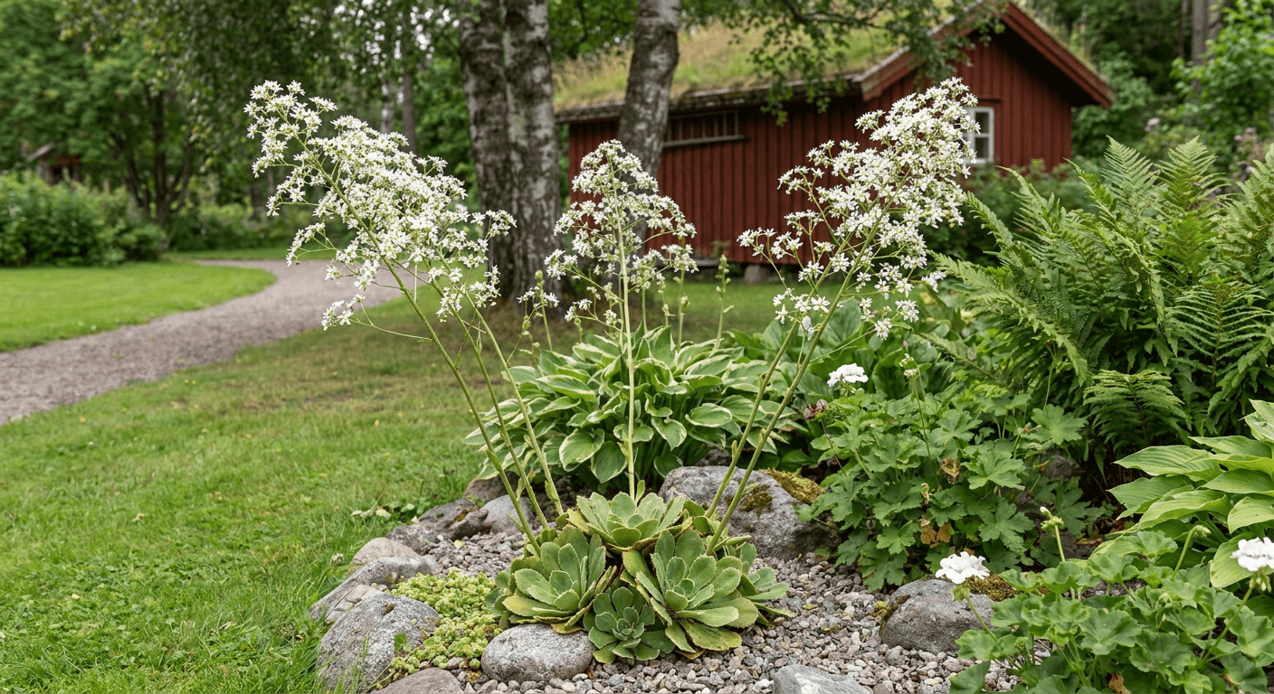 Fjällbrud – vita blomspiraler från steniga sluttningar