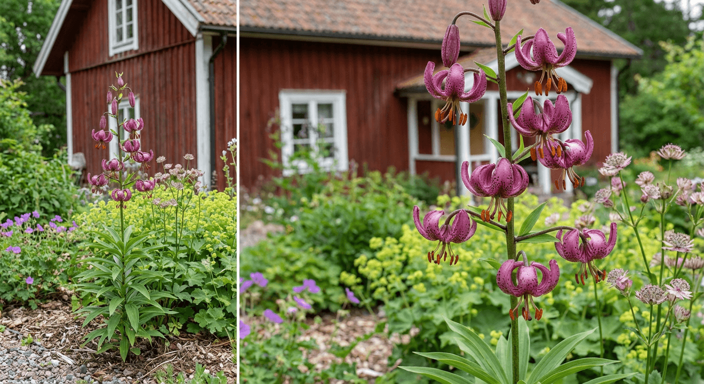 Krollilja – nickande blommor för halvskugga