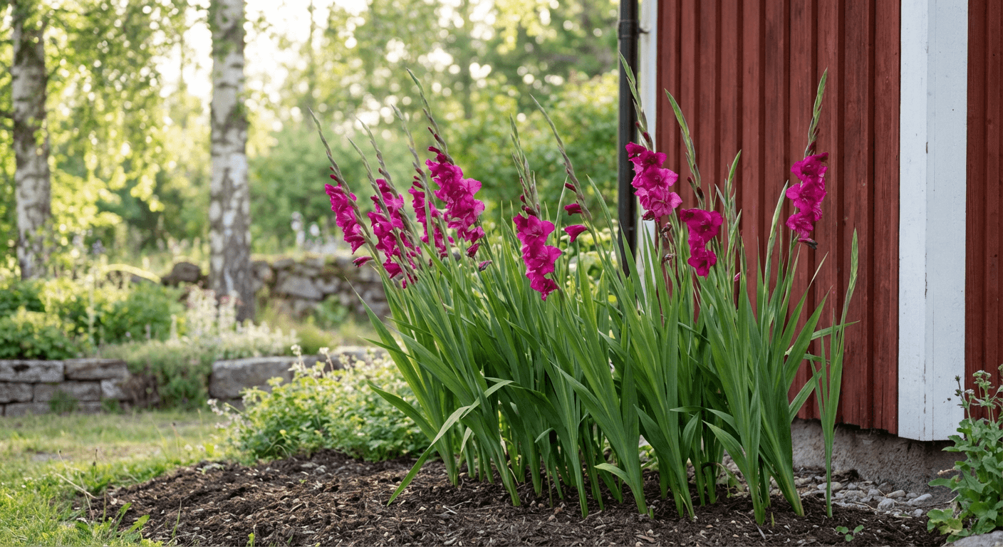 Stormgladiolus – blomstänglar i sommarens färger