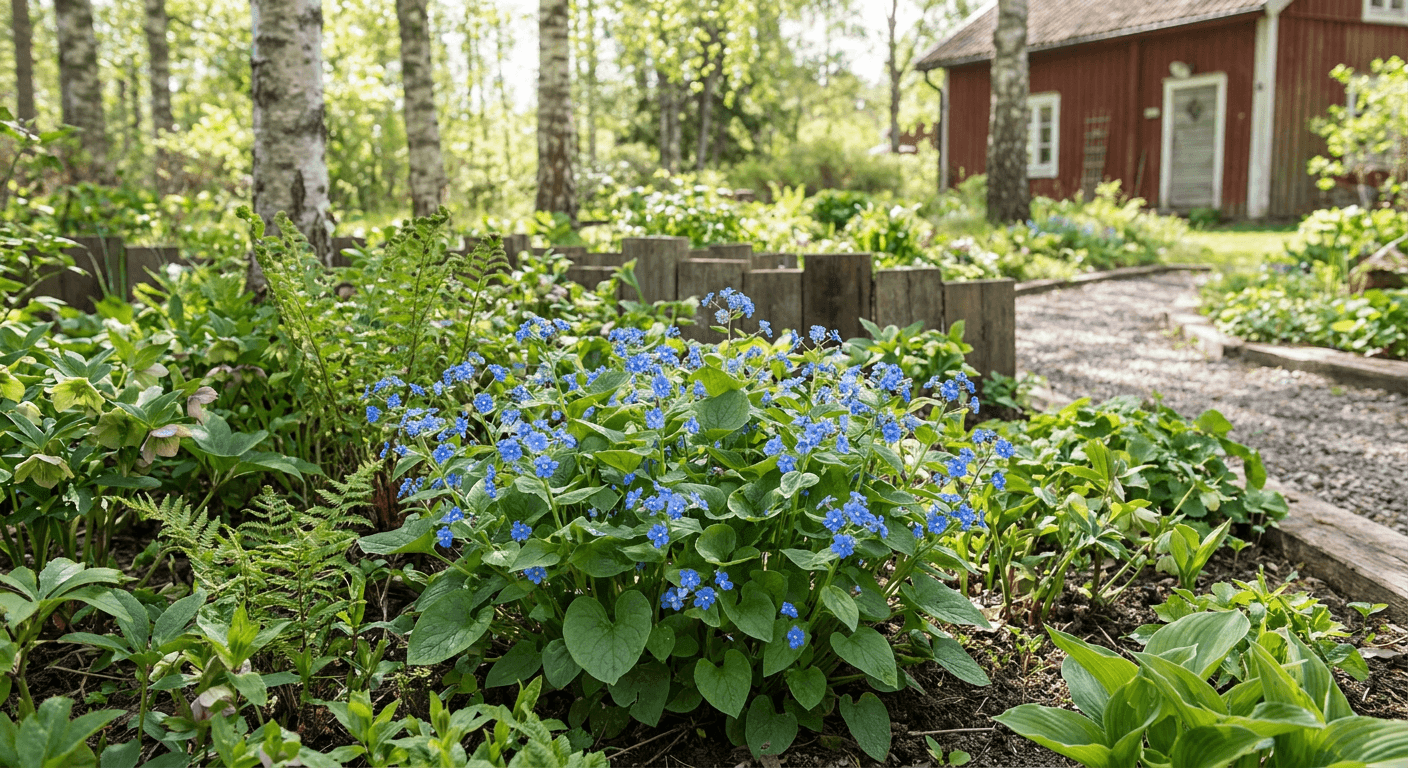 Ormöga – blå vårblomning för skugga