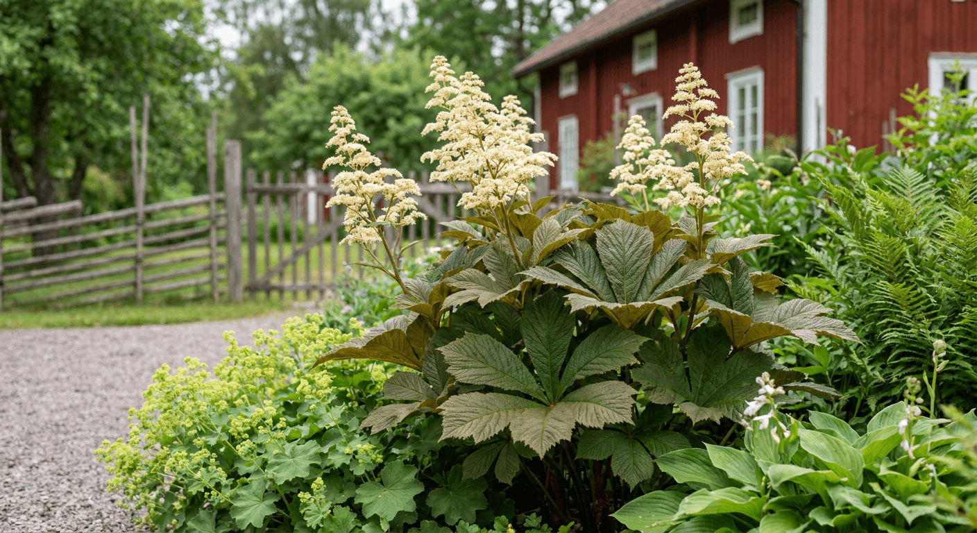 Kastanjerodgersia – tålig perenn för fuktiga skuggiga lägen