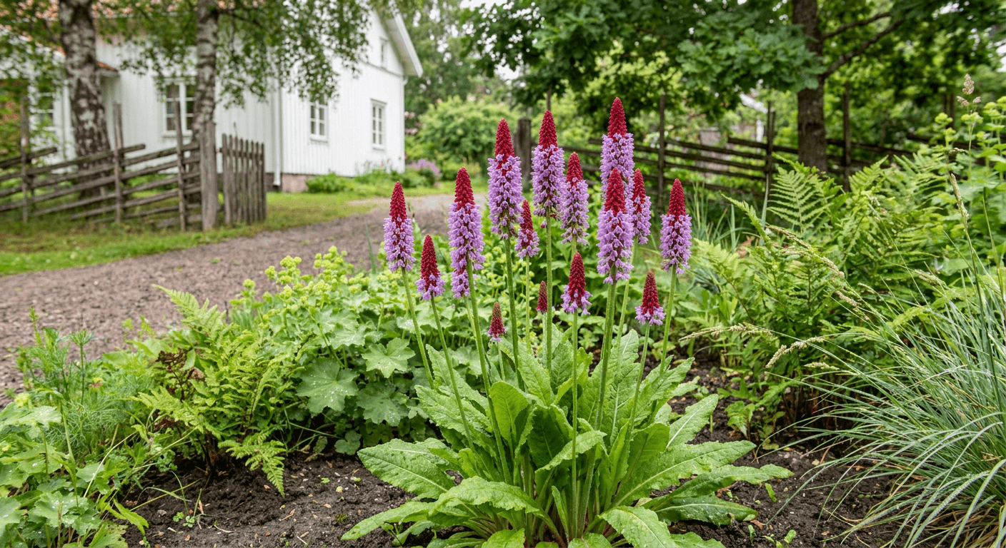 Hyacintviva – lilafärgade blomklaser i halvskugga