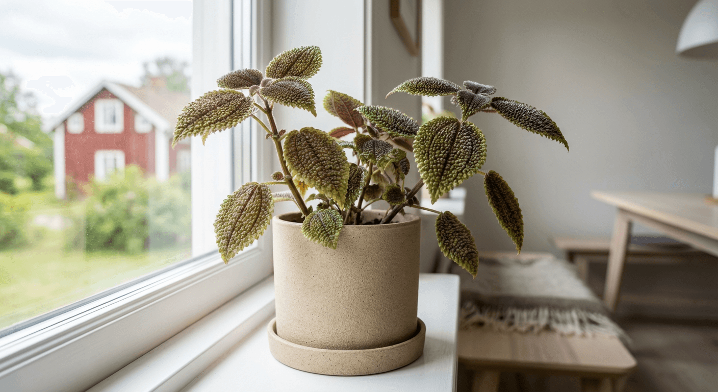 Kanonblomma – texturerad inomhusväxt för halvskuggiga rum