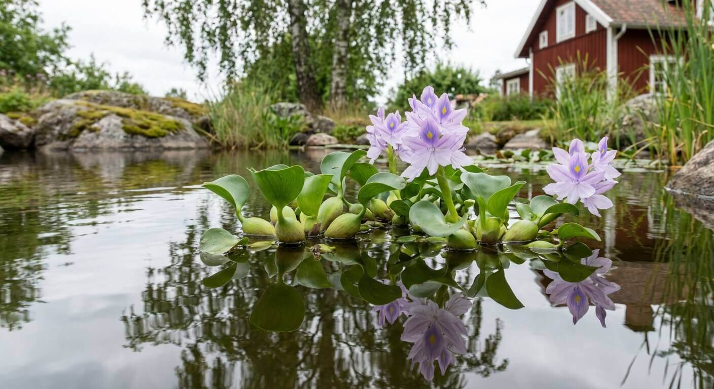 Vattenhyacint – lavendelblå blommor för dammen