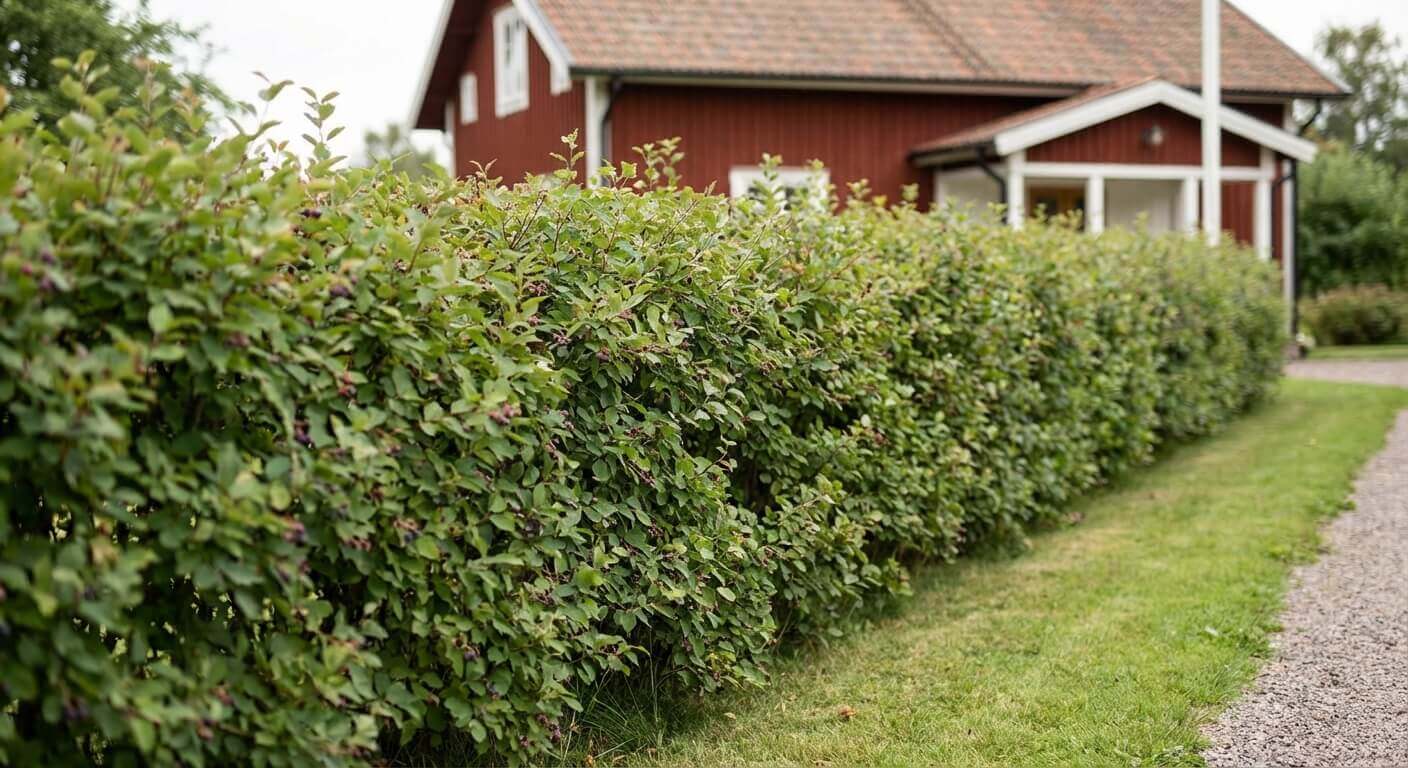 Kopparhäggmispel 'Ballerina' – vit vårblomning och höstfärg