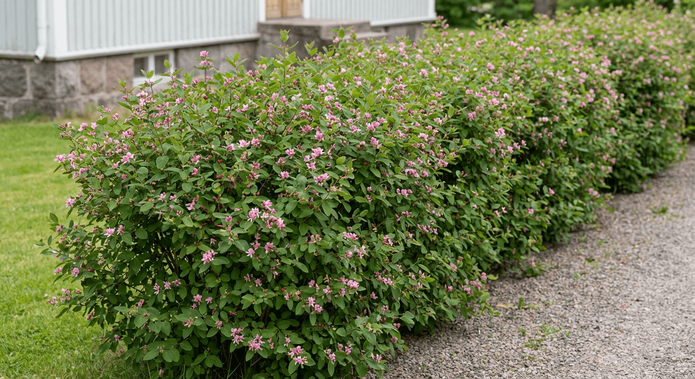 Rysk kaprifol – tålig häckväxt med rosa vårblommor