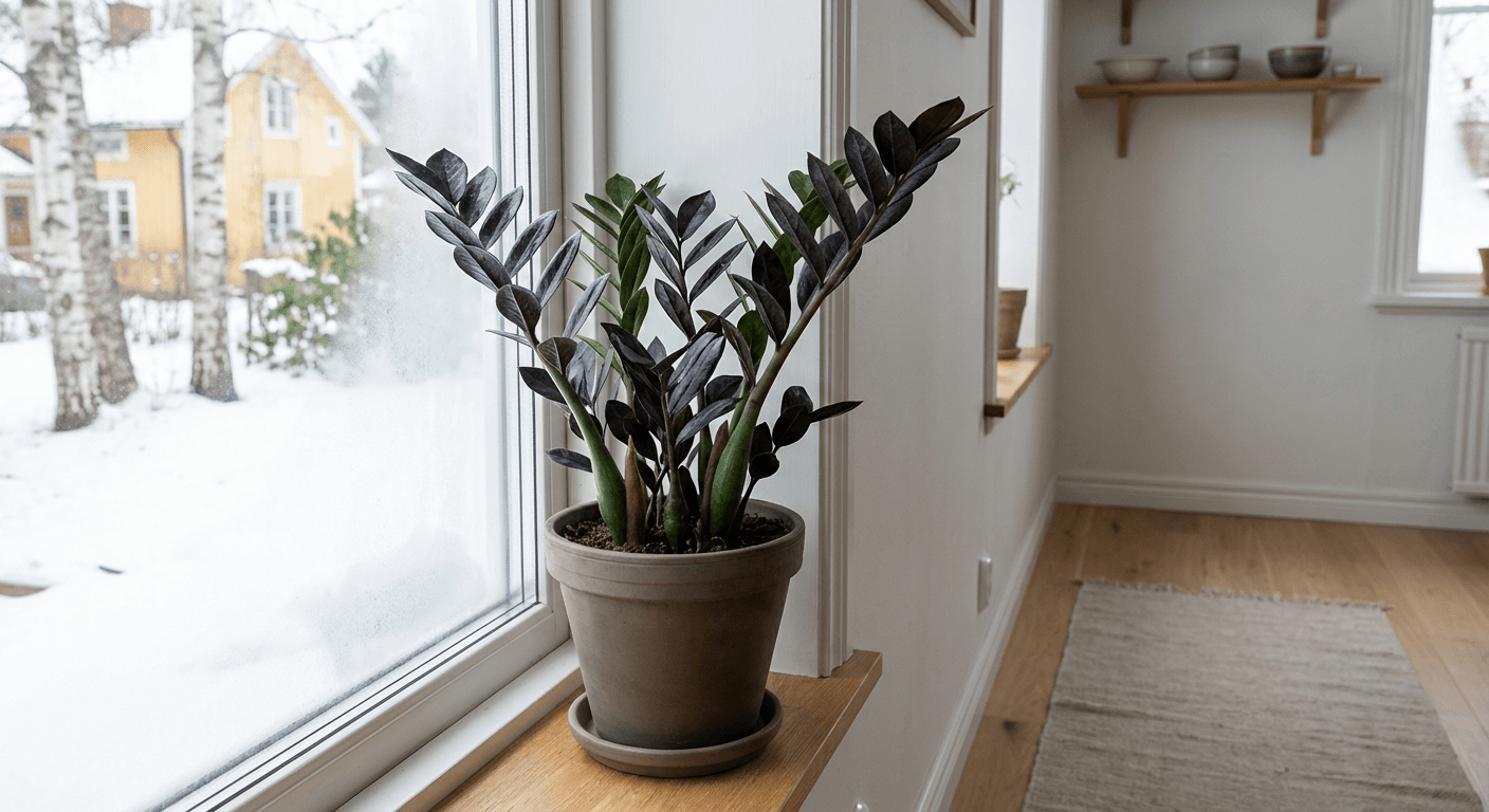 Garderobsblomma 'Raven' – mörkbladig krukväxt