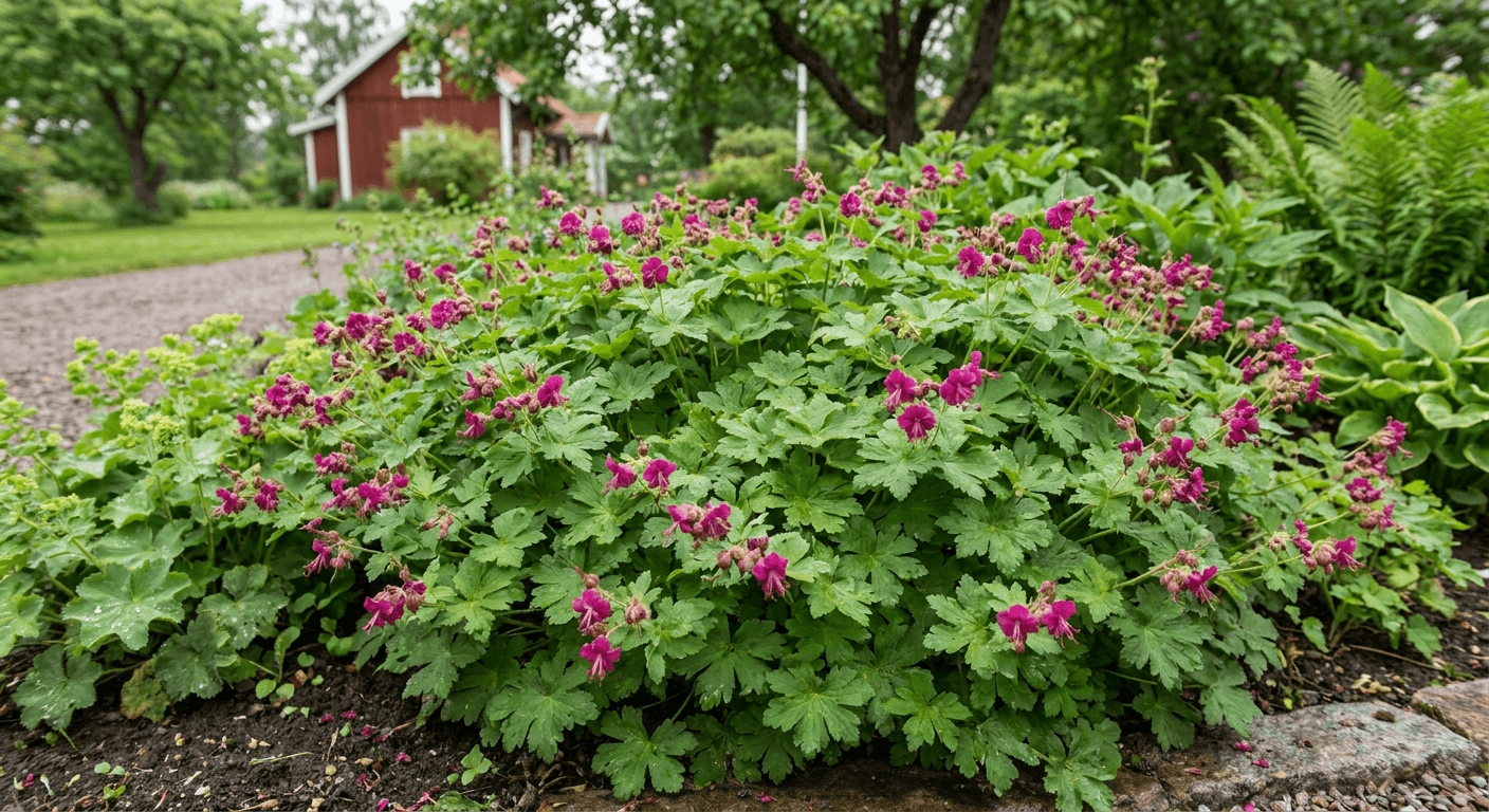 Flocknäva – tålig marktäckare med rosa blommor