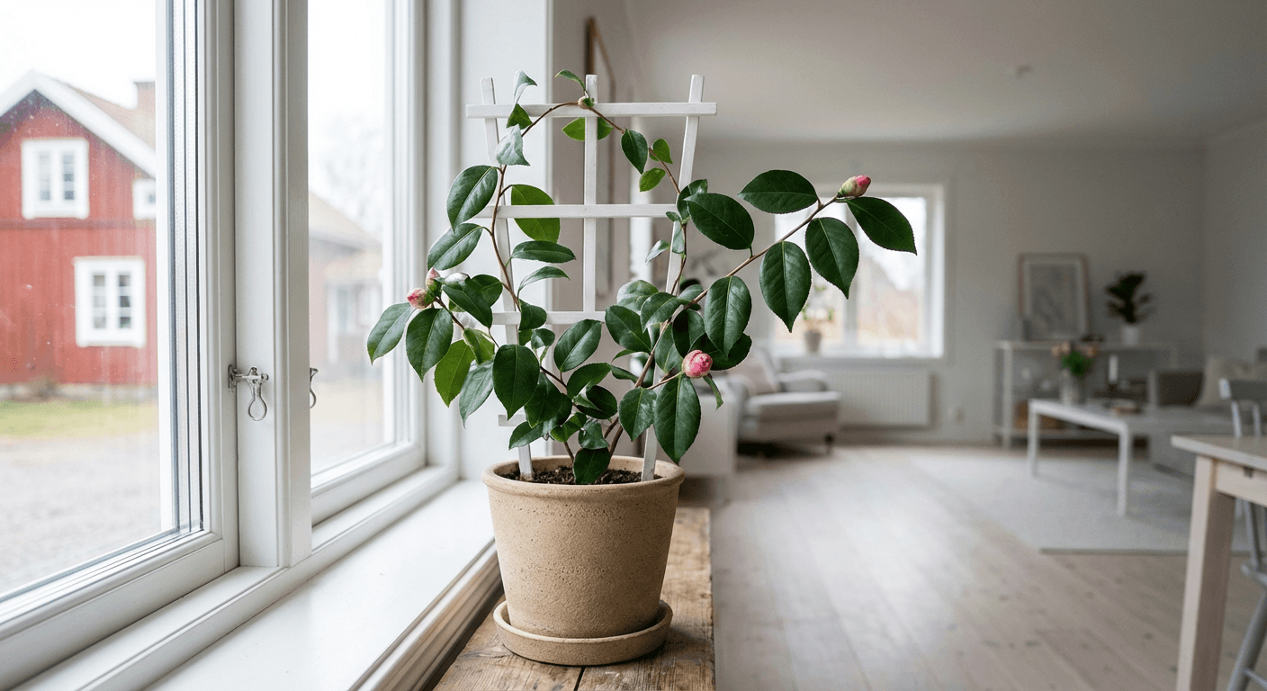 Kamelia i kruka – skötsel, blomning och övervintring