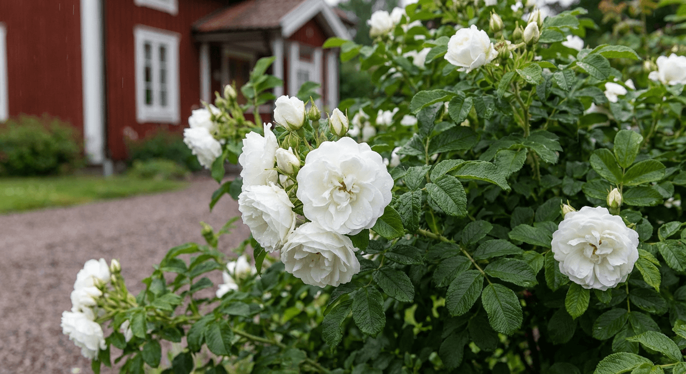 Rosen 'Blanc Double de Coubert' – tålig och doftande