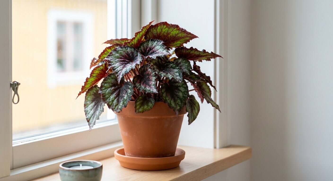 Rexbegonia – blad i silver och metallglans
