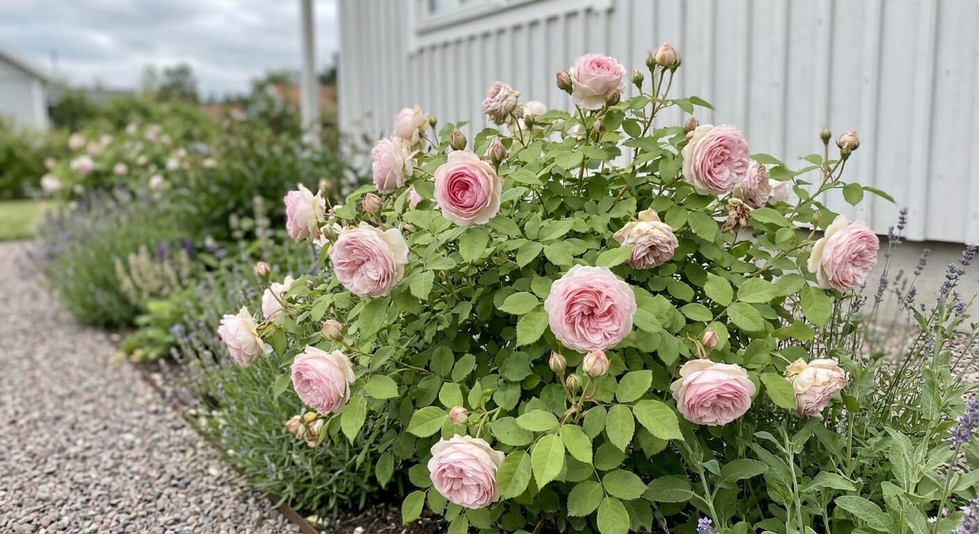 Ros 'Felicite Parmentier' – härdig albaros, juni–juli