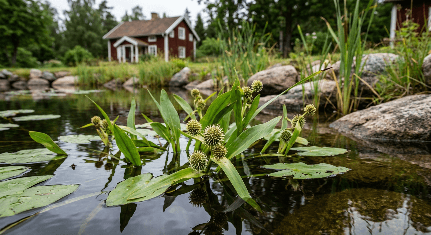 Stor igelknopp – vattenväxt för damm