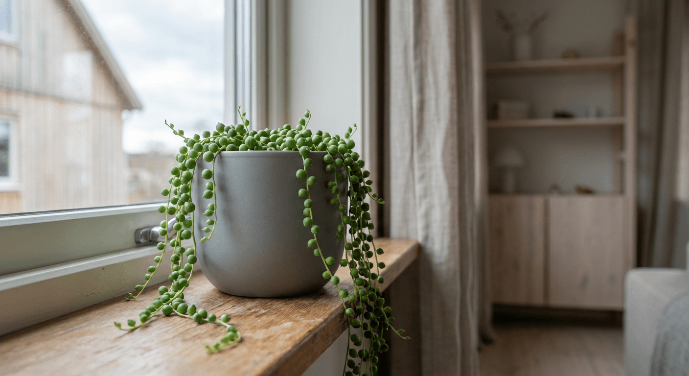 Pärlband – Hängande suckulent med pärlformade blad