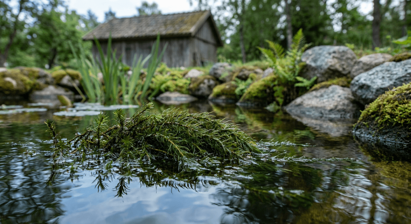 Stor näckmossa – vattenväxt för dammar och akvarier