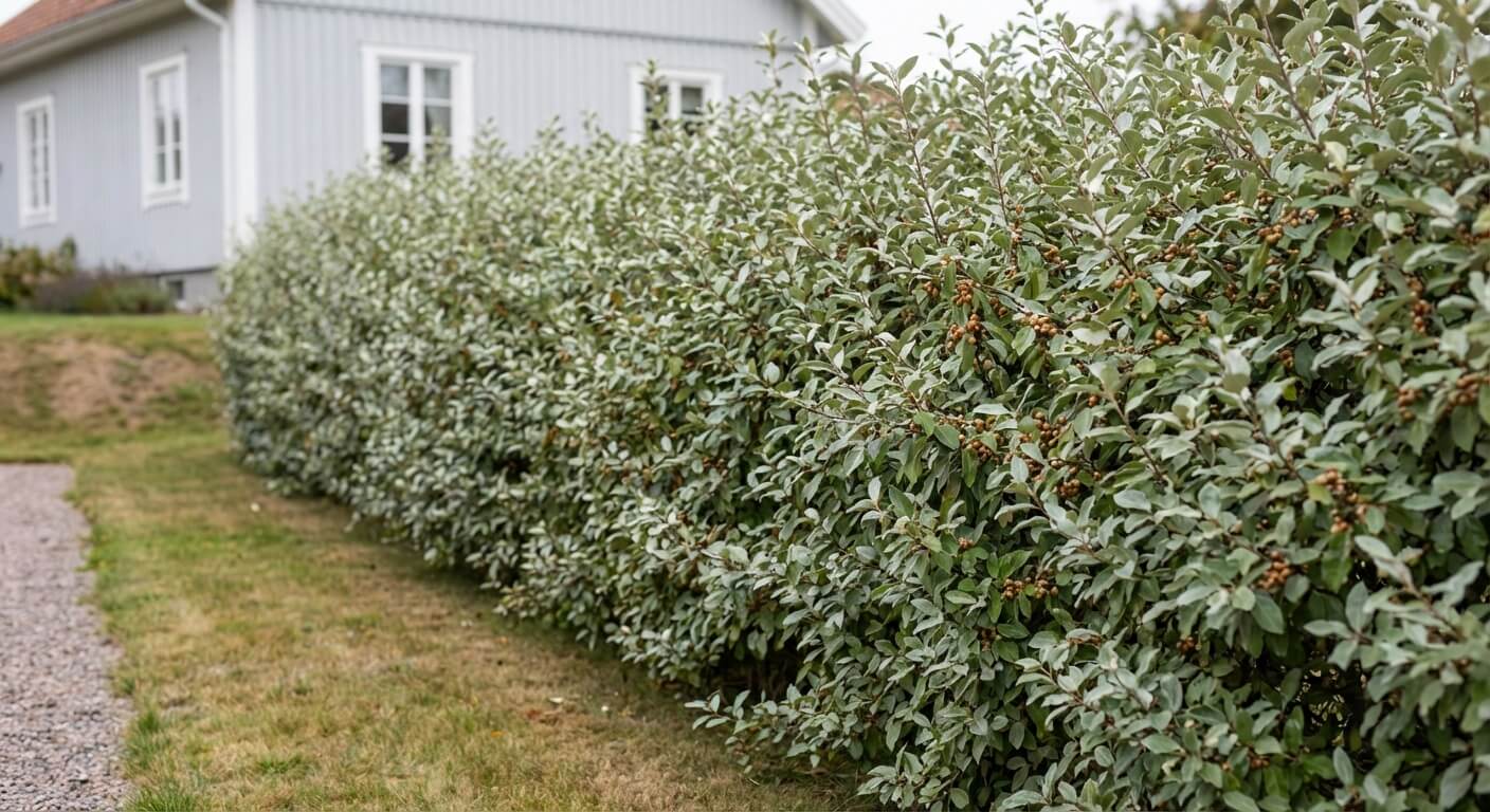 Silverbuske – härdig häckväxt med silverglänsande blad