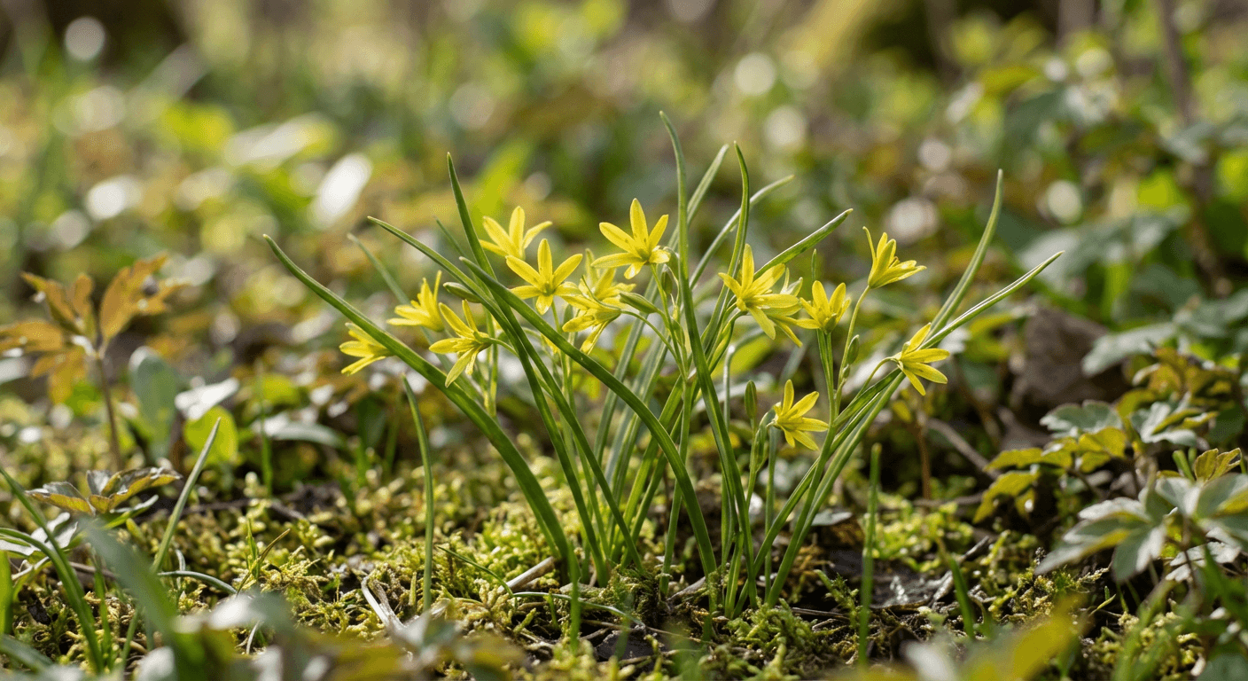 Vårlök – gula stjärnblommor i april
