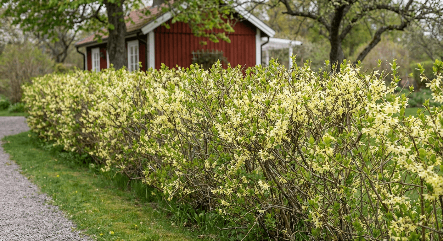 Koreaforsythia – gula vårblommor i april