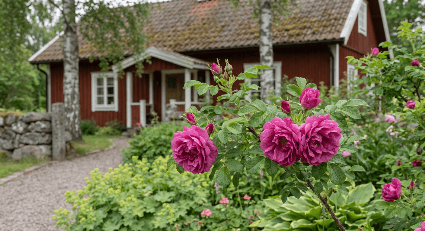 Vresros 'Hansa' – karminröda blommor och ätliga nypon