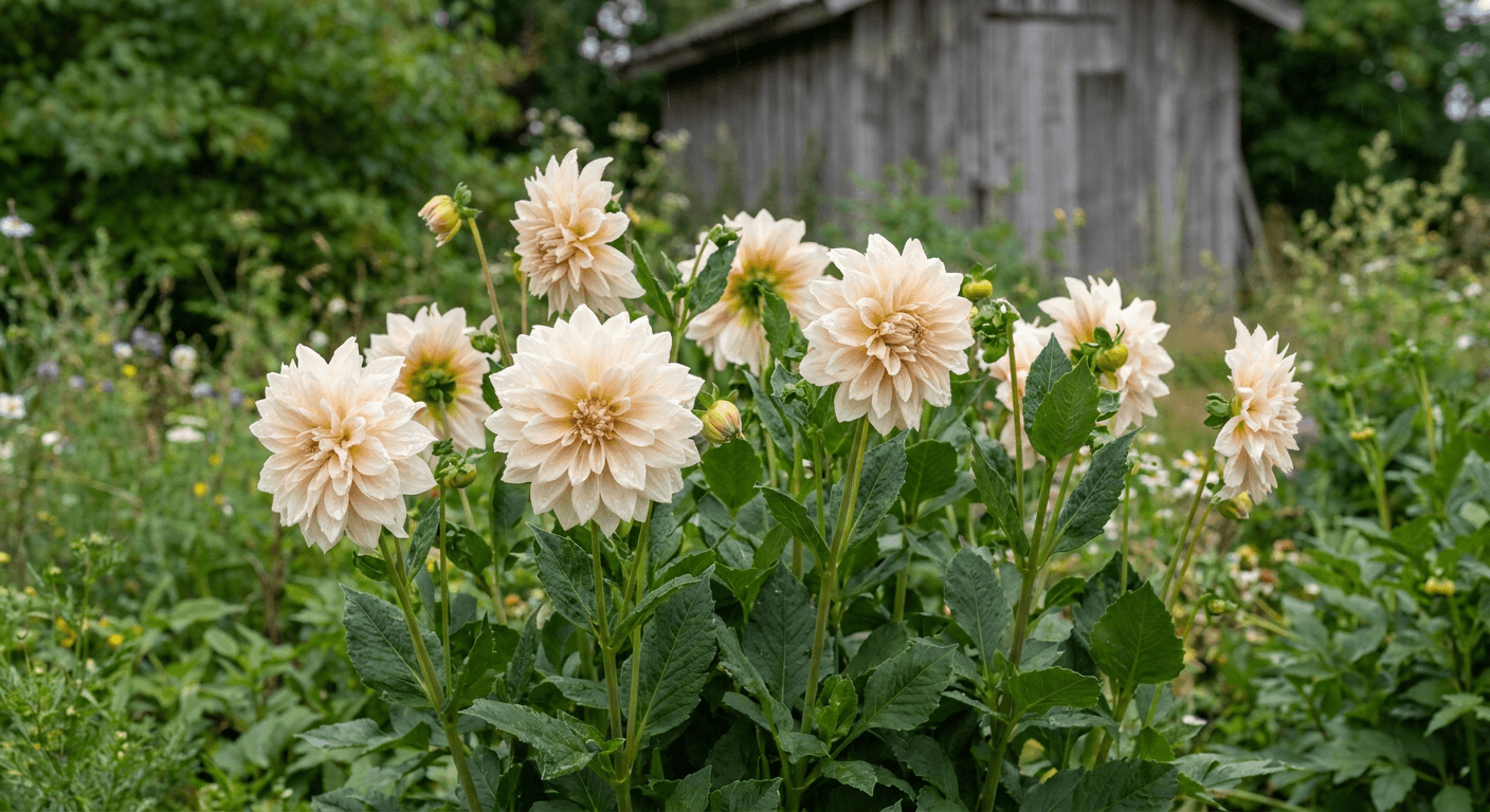 Dahlia 'Café au Lait' – jätteblomma för snitt och rabatt