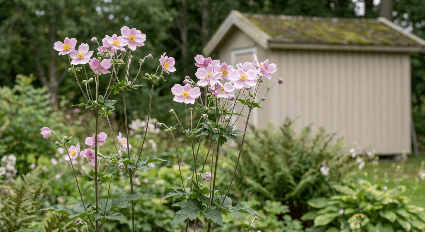 Höstanemon 'Robustissima' – ljusrosa blomning augusti till oktober