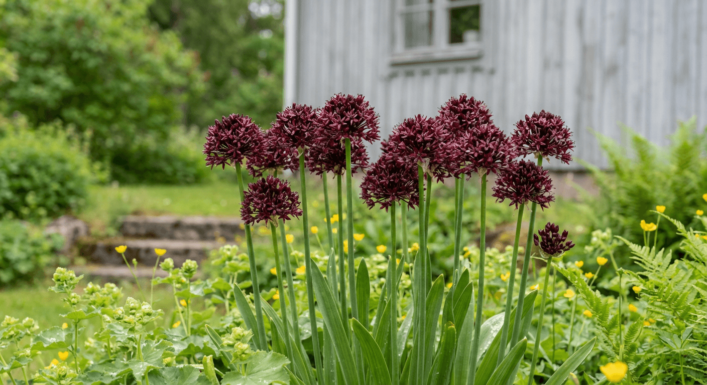 Purpurbollslök – odla djupt purpurröda blombollar