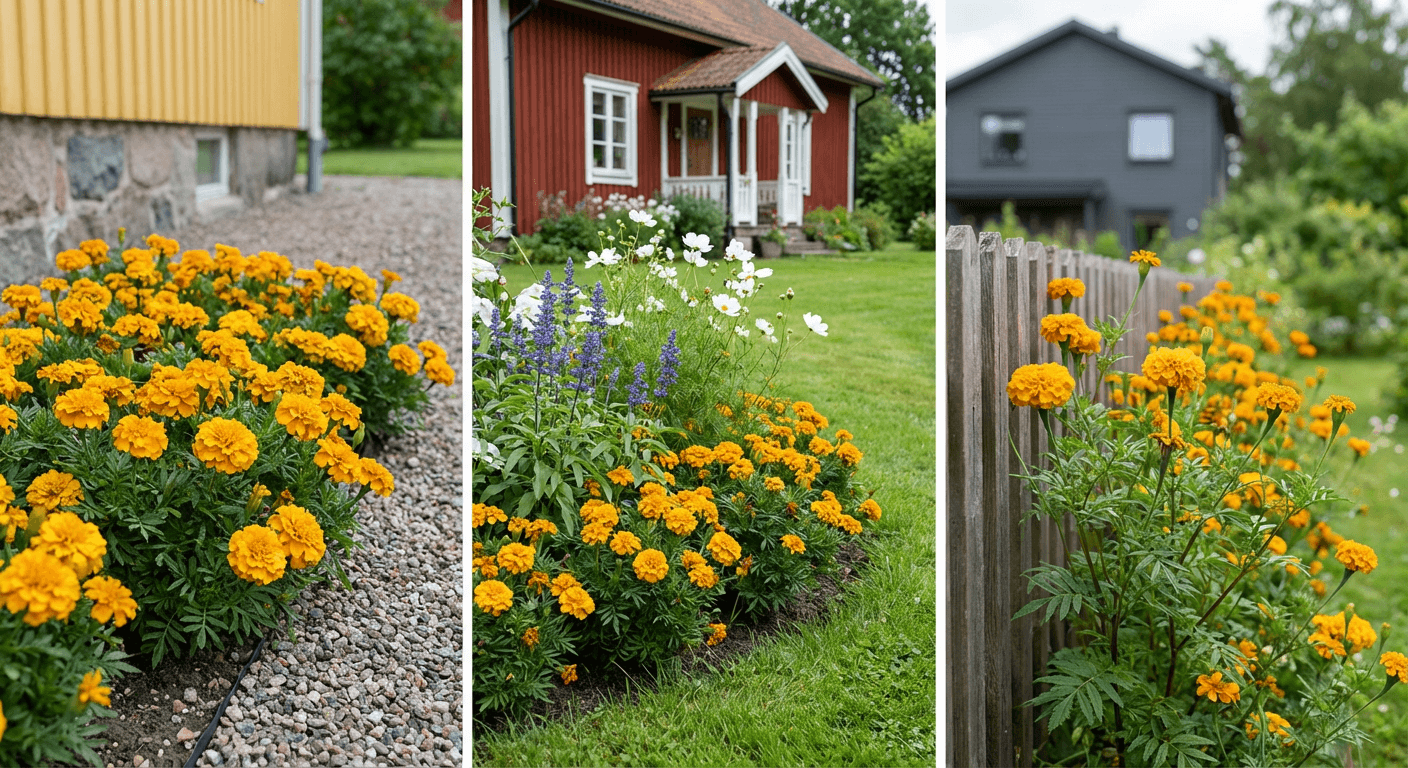 Liten tagetes – solgula blommor för rabatt och kruka