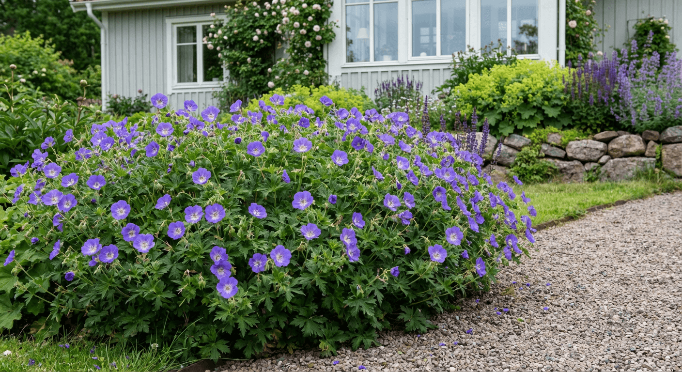 Näva 'Rozanne' – blommar juni till oktober