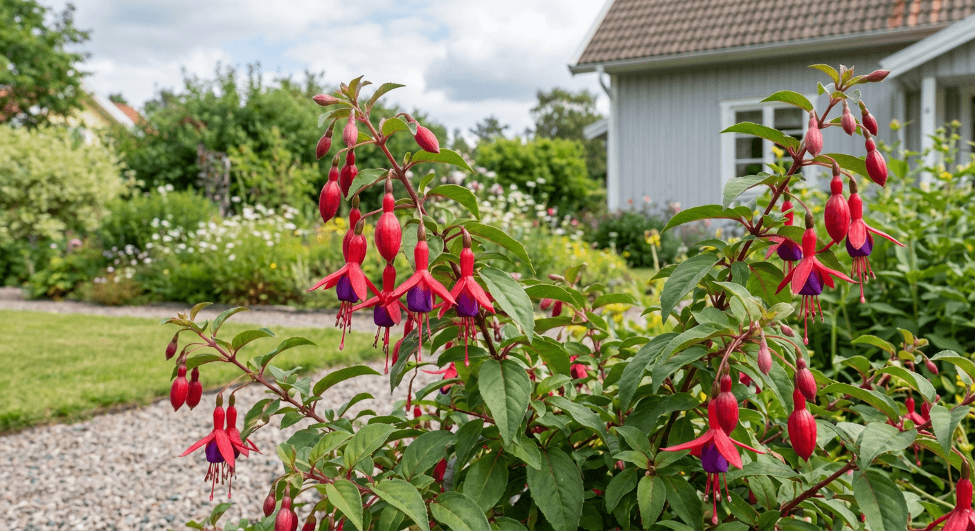 Magellanfuchsia 'Beacon' – hängande blommor för halvskugga